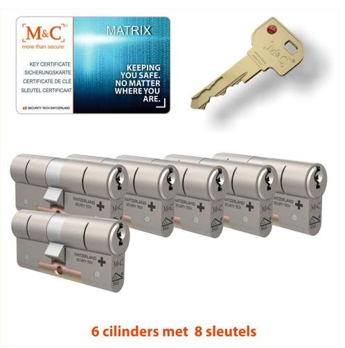 M&C 6 x Matrix Cilinder SKG*** met CERTIFICAAT, Doe-het-zelf en Verbouw, Alarmsystemen, Verzenden
