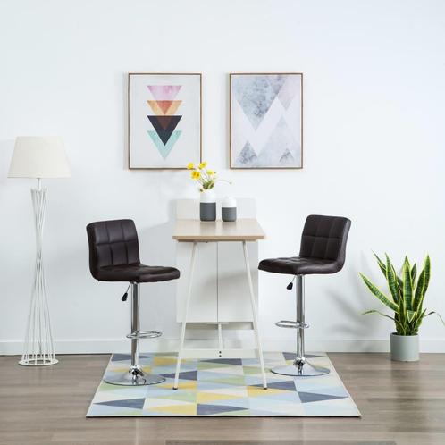 vidaXL Barstoelen 2 st kunstleer bruin, Huis en Inrichting, Barkrukken, Nieuw, Verzenden