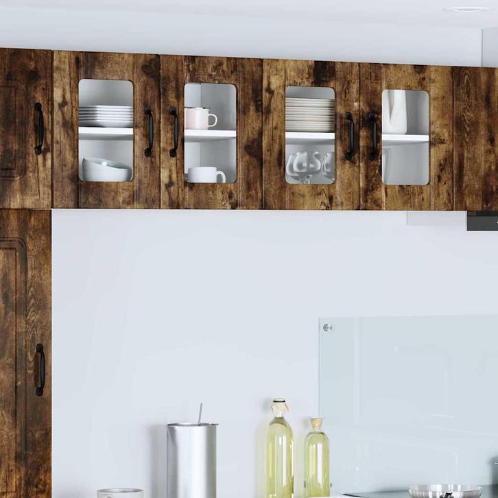 vidaXL Keukenkast 2 pcs Gerookt eiken 60 x 31 x 40 cm, Huis en Inrichting, Keuken | Keukenelementen, Bruin, Nieuw, Verzenden