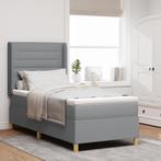 vidaXL Boxspringbed met matras stof lichtgrijs 80x200 cm, Eenpersoons, Verzenden, Nieuw, 80 cm