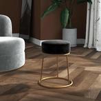 vidaXL Hocker rond fluweel zwart, Verzenden, Nieuw, Zwart