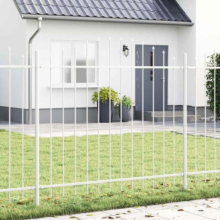 vidaXL Tuin Hek Wit 170 x 150 cm, Tuin en Terras, Schuttingen, Nieuw, IJzer, Verzenden