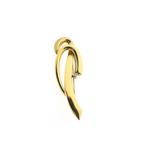 Gouden broche met zirconia (vintage accesoire, vintage), Sieraden, Tassen en Uiterlijk, Broches, Gebruikt, Overige kleuren, Ophalen of Verzenden