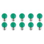 LED Lamp 10 Pack - Romba - Groen Gekleurd - E27 Fitting - 1W, Huis en Inrichting, Lampen | Tafellampen, Ophalen of Verzenden, Nieuw