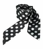 Haarband haarsjaaltje - Stippen patroon 180cm - Wit zwart, Nieuw