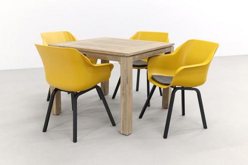 Hartman Sophie tuinstoel Yellow/Rome grey 100 cm. - 5-delig, Tuin en Terras, Tuinsets en Loungesets, Tuinset, Nieuw, Hout, Verzenden