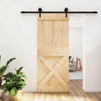 vidaXL Schuifdeur met beslag 85x210 cm massief grenenhout, Doe-het-zelf en Verbouw, Deuren en Horren, Verzenden, Nieuw