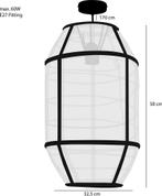 Mica Decorations Pella Hanglamp - H58 x Ø33 cm - Linnen -, Huis en Inrichting, Lampen | Hanglampen, Verzenden, Nieuw