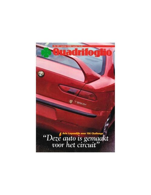 1998 ALFA ROMEO QUADRIFOGLIO MAGAZINE 59 NEDERLANDS, Boeken, Auto's | Folders en Tijdschriften, Alfa Romeo