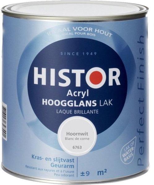5 x Histor Perfect Finish hoogglans acryl lak Hoornwit (6763, Doe-het-zelf en Verbouw, Verf, Beits en Lak, Nieuw, Verzenden