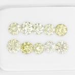 10 pcs Diamant (Natuurlijk) - 1.09 ct - Rond - P1, VS1 -, Nieuw