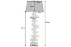 Design vloerlamp GINKGO 122cm zwarte stoffen kap zilveren, Huis en Inrichting, Lampen | Vloerlampen, Ophalen of Verzenden, Nieuw
