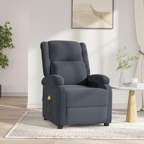 vidaXL Massagestoel elektrisch fluweel donkergrijs, Sport en Fitness, Massageproducten, Nieuw, Verzenden