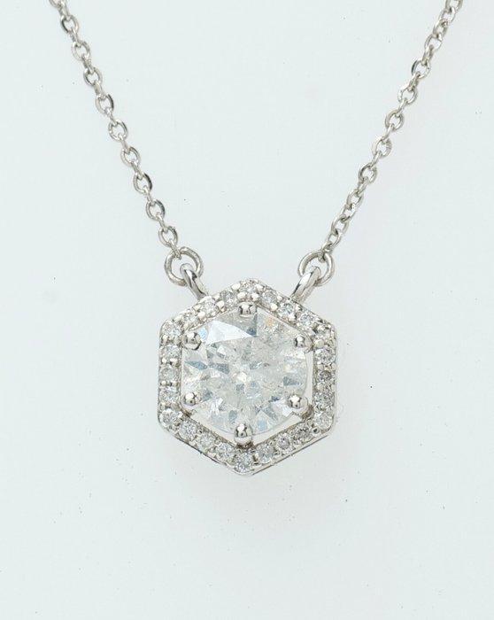 Halsketting - 14 karaat Witgoud - 1.09ct. tw. Diamant, Sieraden, Tassen en Uiterlijk, Kettingen