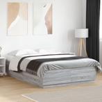 vidaXL Bedframe met LED-verlichting grijs sonoma eiken, Verzenden, Nieuw, Twijfelaar, 120 cm