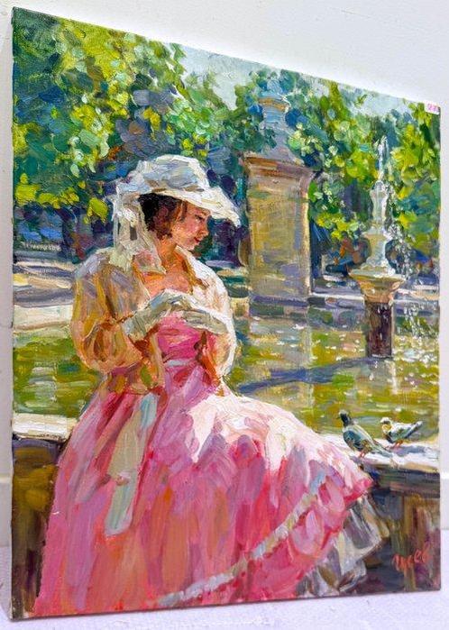 Vladimir Goussev (1957) - Dans le Parc du Chateau, Antiek en Kunst, Kunst | Schilderijen | Klassiek