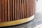Ronde eettafel GATSBY 140 cm bruin goud mangohout wit, Ophalen of Verzenden, Nieuw
