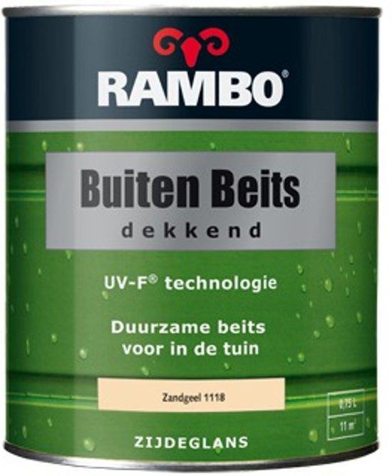 RAMBO Buitenbeits Dekkend - Zandgeel 1118 - 0,75 liter, Doe-het-zelf en Verbouw, Verf, Beits en Lak, Beits, Beige, Nieuw, Minder dan 5 liter