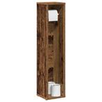 vidaXL Badkamerkast met rolhouder oud hout 20,5x20x90 cm, Verzenden, Nieuw, (Half)hoge kast