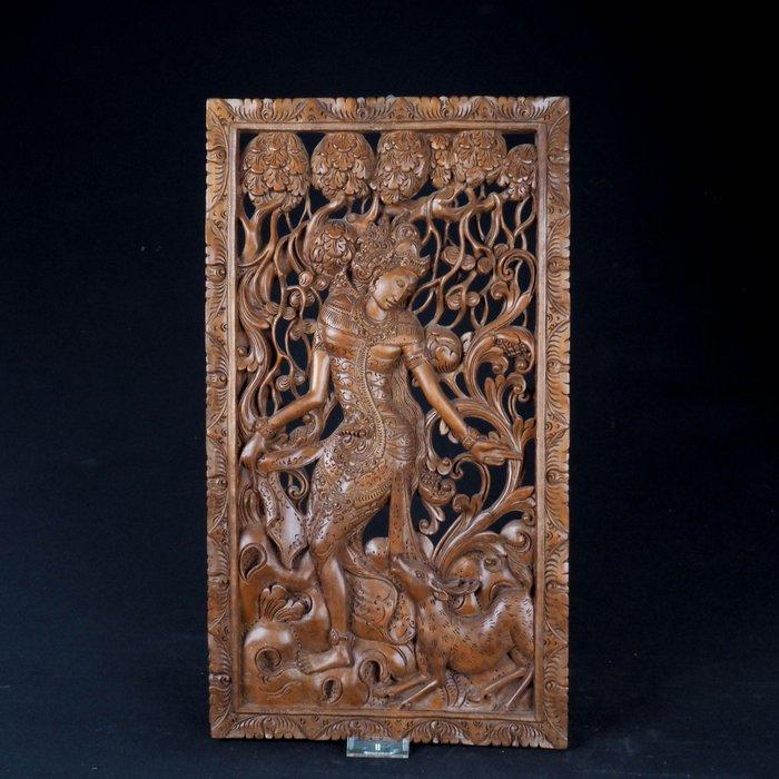 Paneel Sinta en het hert - Bali Indonesië (Zonder, Antiek en Kunst, Kunst | Niet-Westerse kunst