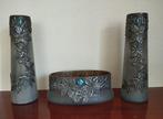 Vaas (3) - verre turquoise métal