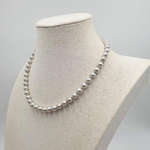 Halsketting Zilver - Akoya parel 7.5mm 43cm, Sieraden, Tassen en Uiterlijk, Kettingen