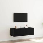 vidaXL TV Wandkast 2 pcs Zwart Eiken 100 x 35 x 31 cm, Minder dan 50 cm, Verzenden, Nieuw, Minder dan 100 cm