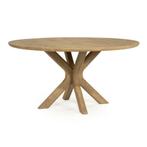 Eettafel Eleonora TYCHO Naturel Rond 150cm *NIEUW* 96552, 150 tot 200 cm, Rond, Nieuw, Scandinavisch