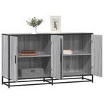 vidaXL Dressoir 134x35x76 cm bewerkt hout grijs sonoma, Minder dan 50 cm, Verzenden, Nieuw, 25 tot 50 cm