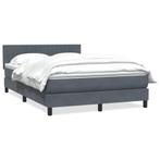 vidaXL Boxspring met matras fluweel donkergrijs 140x210 cm, Huis en Inrichting, Slaapkamer | Bedden, Verzenden, Nieuw, Grijs, Stof