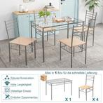 Tweedekans | Coast Tafel met 4 stoelen - Glazen blad - Max., Huis en Inrichting, Ophalen of Verzenden, Zo goed als nieuw