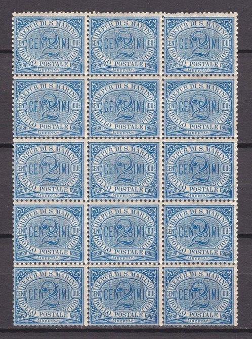 San Marino 1892 - Selectie van de periode in blokken van 15, Postzegels en Munten, Postzegels | Europa | Italië