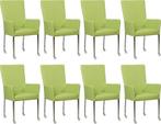Set van 8 Felgroene leren moderne eetkamerstoelen - met arml, Huis en Inrichting, Stoelen, Overige kleuren, Nieuw, Leer, Ophalen of Verzenden