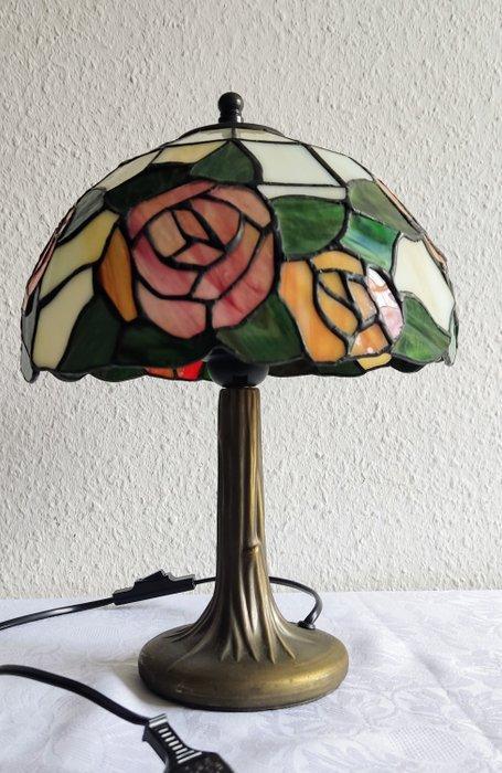 Tiffany Stil - Lampe - Tafellamp - Brons, Glas-in-lood, Antiek en Kunst, Curiosa en Brocante