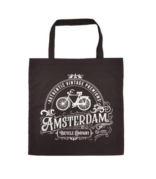 Tas katoen Amsterdam zwart classic, Kleding | Heren, Schoenen, Nieuw, Ophalen of Verzenden