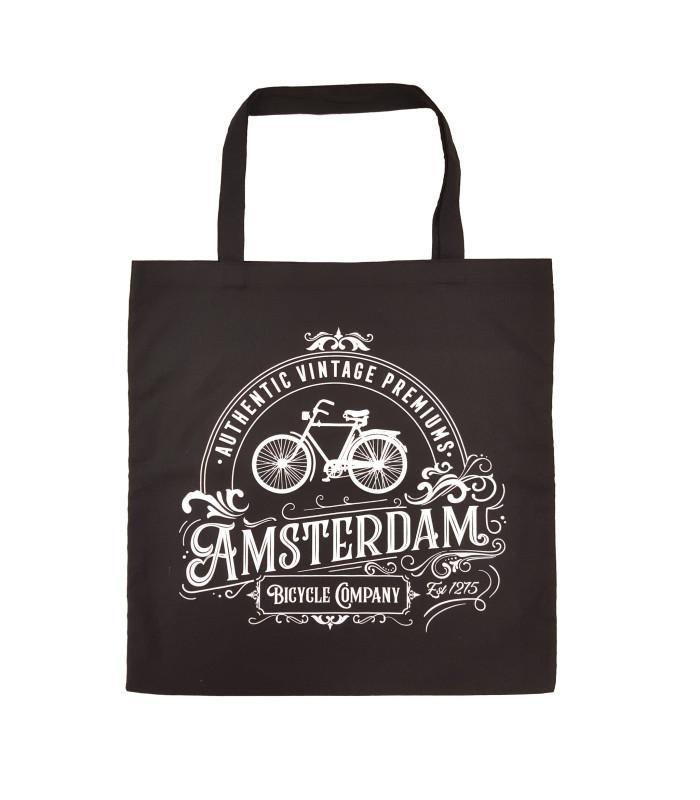 Tas katoen Amsterdam zwart classic, Kleding | Heren, Schoenen, Nieuw, Ophalen of Verzenden