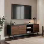 Commode Boxholm 160x30x57 cm zwart en walnootkleurig [en.cas, Verzenden, Nieuw