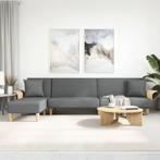 vidaXL Slaapbank L-vormig 279x140x70 cm stof donkergrijs, Verzenden, Nieuw, Stof, Minder dan 150 cm