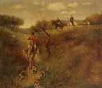 Angelo Ferraris (1888-1963) - Caccia alla volpe, Antiek en Kunst, Kunst | Schilderijen | Klassiek