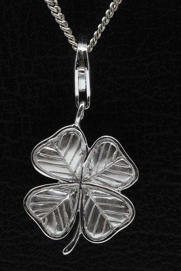 Zilveren Klaver 4 groot hanger en/of bedel, Sieraden, Tassen en Uiterlijk, Bedels, Verzenden
