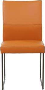 Set van 4 cognac kleur leren eetkamerstoelen Evi - bronzen u, Huis en Inrichting, Stoelen, Overige kleuren, Nieuw, Leer, Ophalen of Verzenden