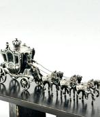 No reserve-Grote Handgemaakte zilveren miniatuur koets met, Antiek en Kunst, Antiek | Goud en Zilver
