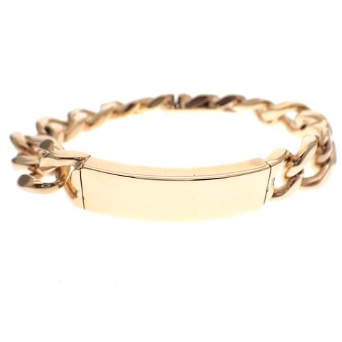 Gouden heren armband met plaatje | 19 cm (robuuste armband), Sieraden, Tassen en Uiterlijk, Armbanden, Overige kleuren, Gebruikt