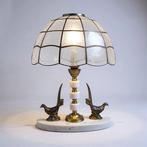 Tafellamp - Unieke chique fazantenlamp - Marmer, Messing,, Antiek en Kunst, Curiosa en Brocante