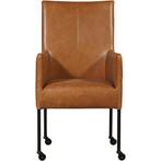 Leren eetkamerstoel Spark - Vintage Cognac (cognac) - Poten, Huis en Inrichting, Stoelen, Overige kleuren, Nieuw, Ophalen of Verzenden