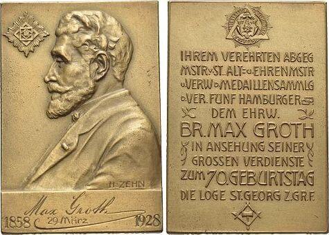 Bronze-plakette 1928 Hamburg-stadt, Postzegels en Munten, Munten | Europa | Niet-Euromunten, Verzenden