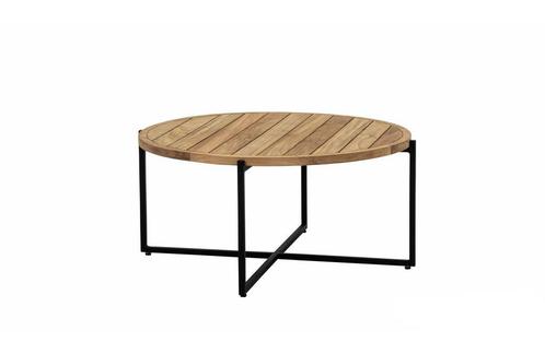Apple Bee Condor loungetafel Black met rond teak blad Ø 94, Tuin en Terras, Tuinsets en Loungesets, Ophalen of Verzenden