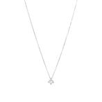 Witgouden solitair collier met diamant 14 krt, Met hanger, Verzenden, Wit, Zo goed als nieuw