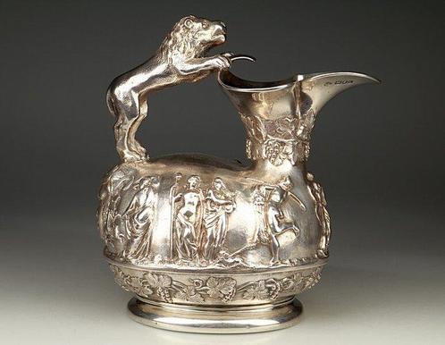 Kruik - .925 zilver - Neoklassieke askos kannetje model,, Antiek en Kunst, Antiek | Goud en Zilver