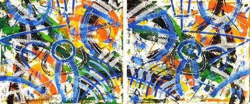 ACA (Angelo Calabria) - Elaborazione 2737/2738 (Aquarium), Antiek en Kunst, Kunst | Schilderijen | Modern